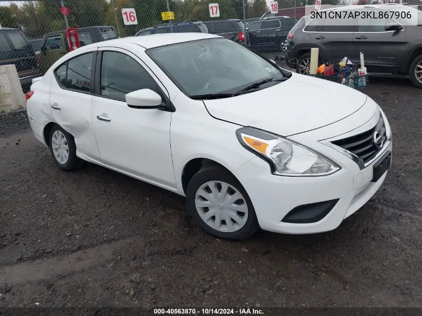 3N1CN7AP3KL867906 2019 Nissan Versa 1.6 Sv