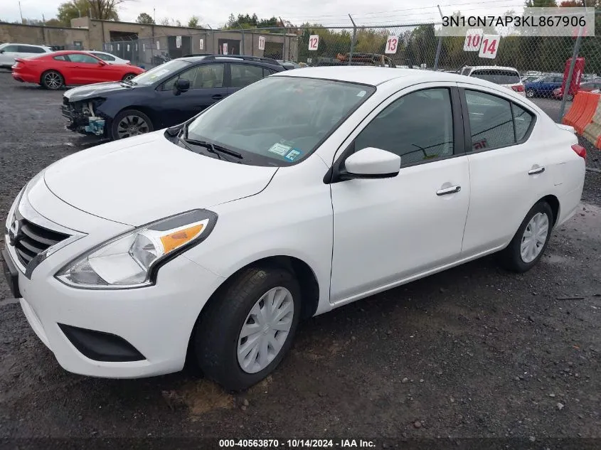 3N1CN7AP3KL867906 2019 Nissan Versa 1.6 Sv