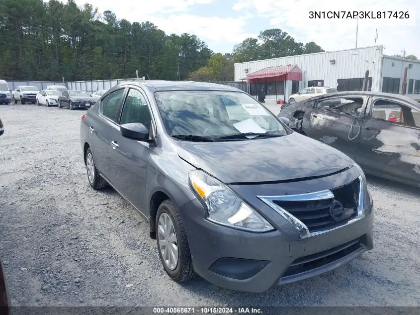 2019 Nissan Versa 1.6 Sv VIN: 3N1CN7AP3KL817426 Lot: 40568671