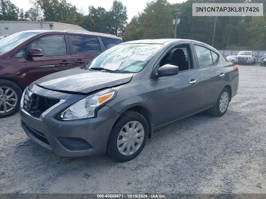 2019 Nissan Versa 1.6 Sv VIN: 3N1CN7AP3KL817426 Lot: 40568671