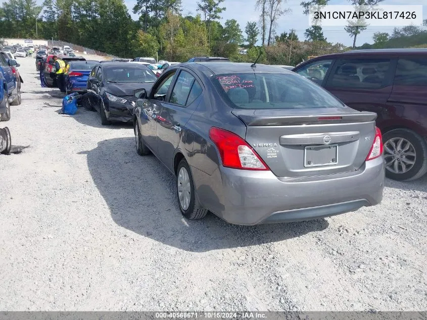 3N1CN7AP3KL817426 2019 Nissan Versa 1.6 Sv