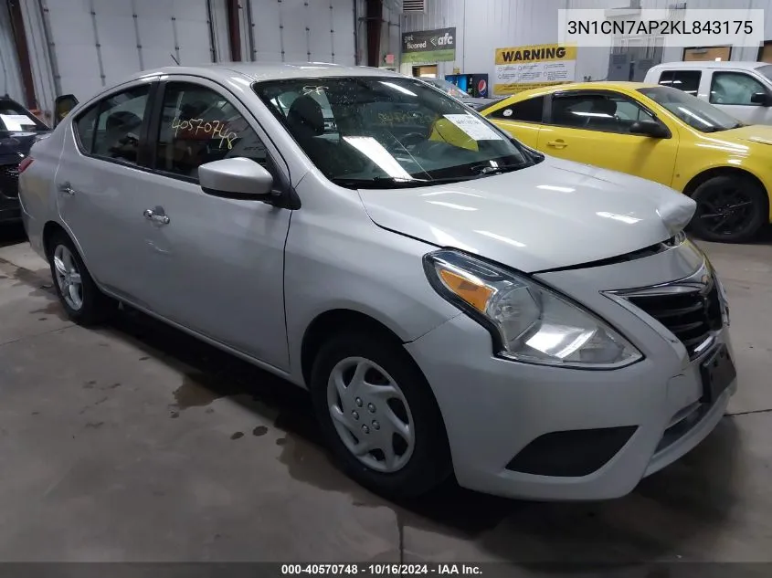 2019 Nissan Versa 1.6 Sv VIN: 3N1CN7AP2KL843175 Lot: 40570748