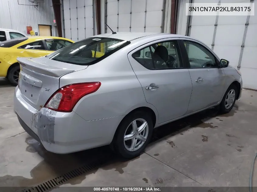 3N1CN7AP2KL843175 2019 Nissan Versa 1.6 Sv