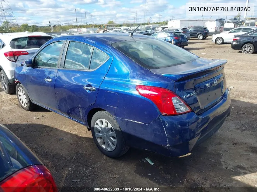 2019 Nissan Versa 1.6 Sv VIN: 3N1CN7AP7KL848260 Lot: 40622339