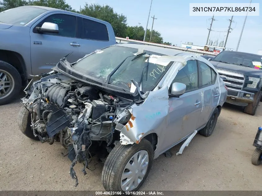 2019 Nissan Versa 1.6 Sv VIN: 3N1CN7AP7KL864734 Lot: 40623166