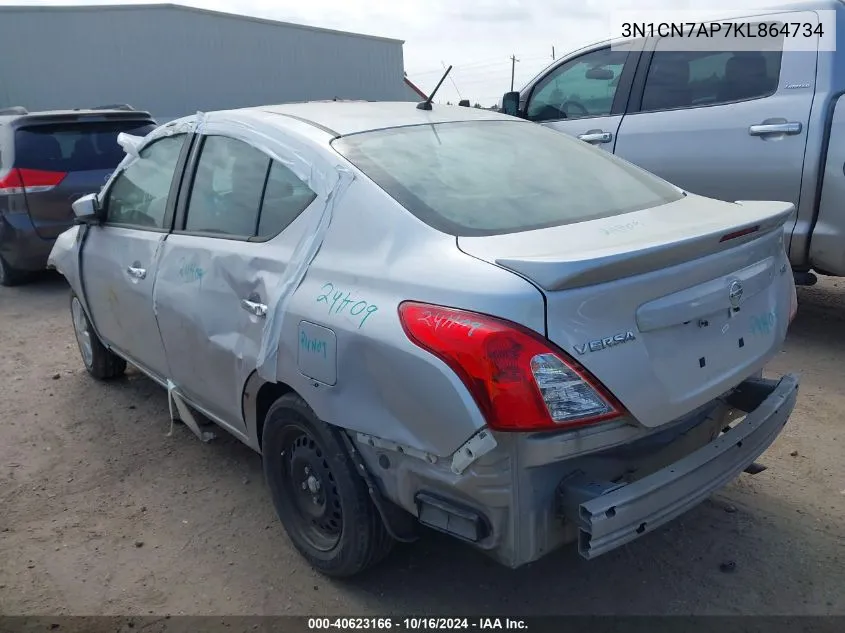 2019 Nissan Versa 1.6 Sv VIN: 3N1CN7AP7KL864734 Lot: 40623166