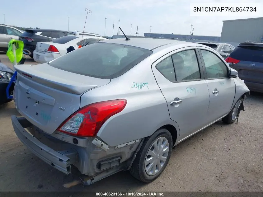 2019 Nissan Versa 1.6 Sv VIN: 3N1CN7AP7KL864734 Lot: 40623166