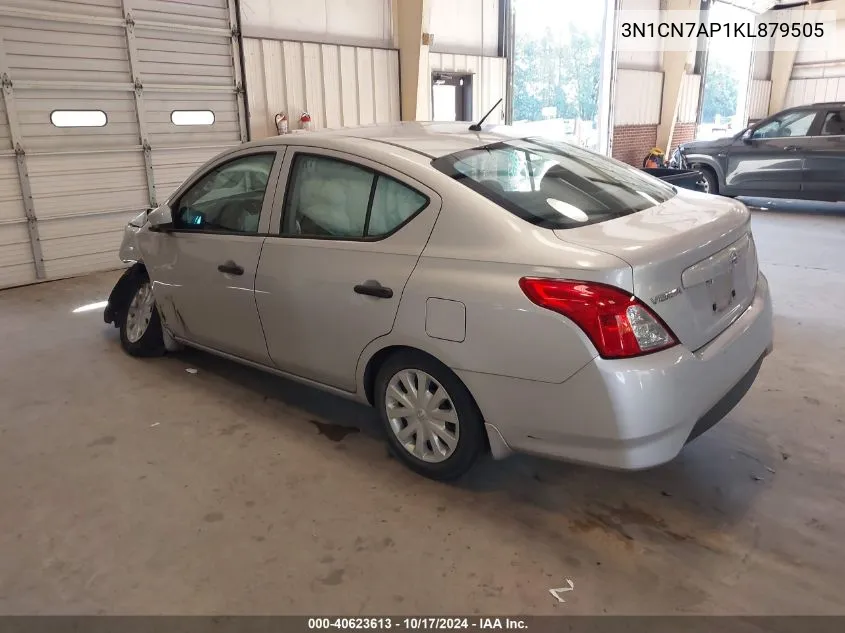 2019 Nissan Versa 1.6 S VIN: 3N1CN7AP1KL879505 Lot: 40623613