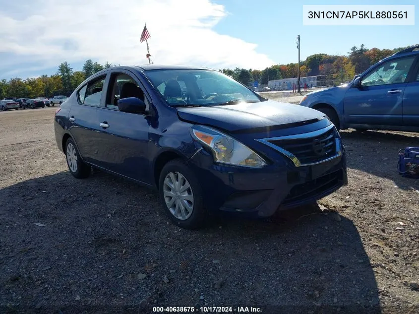 2019 Nissan Versa 1.6 Sv VIN: 3N1CN7AP5KL880561 Lot: 40638675