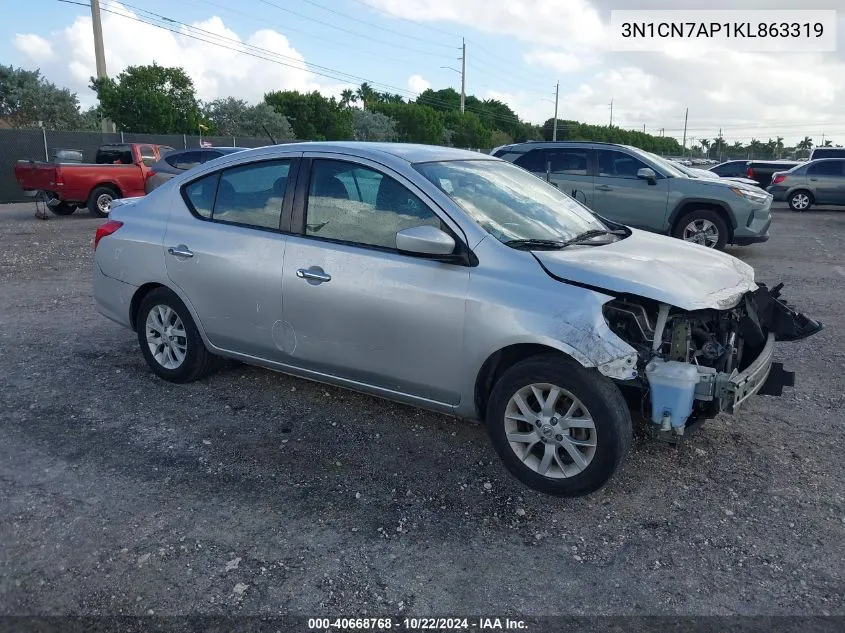 2019 Nissan Versa 1.6 Sv VIN: 3N1CN7AP1KL863319 Lot: 40668768