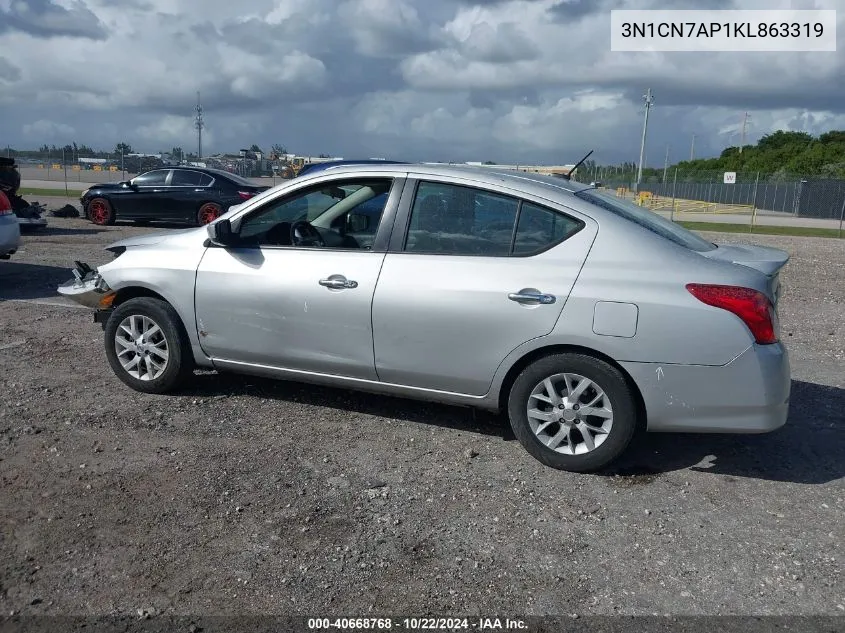 2019 Nissan Versa 1.6 Sv VIN: 3N1CN7AP1KL863319 Lot: 40668768