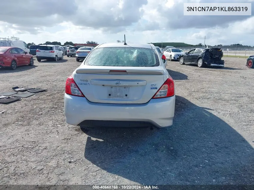 2019 Nissan Versa 1.6 Sv VIN: 3N1CN7AP1KL863319 Lot: 40668768