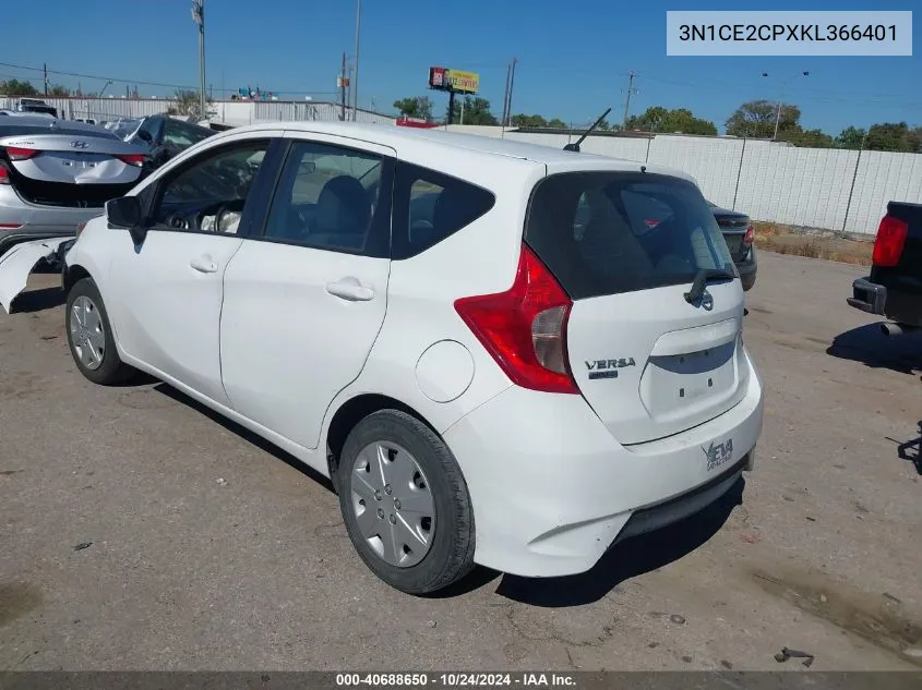 2019 Nissan Versa Note S/Sr/Sv VIN: 3N1CE2CPXKL366401 Lot: 40688650