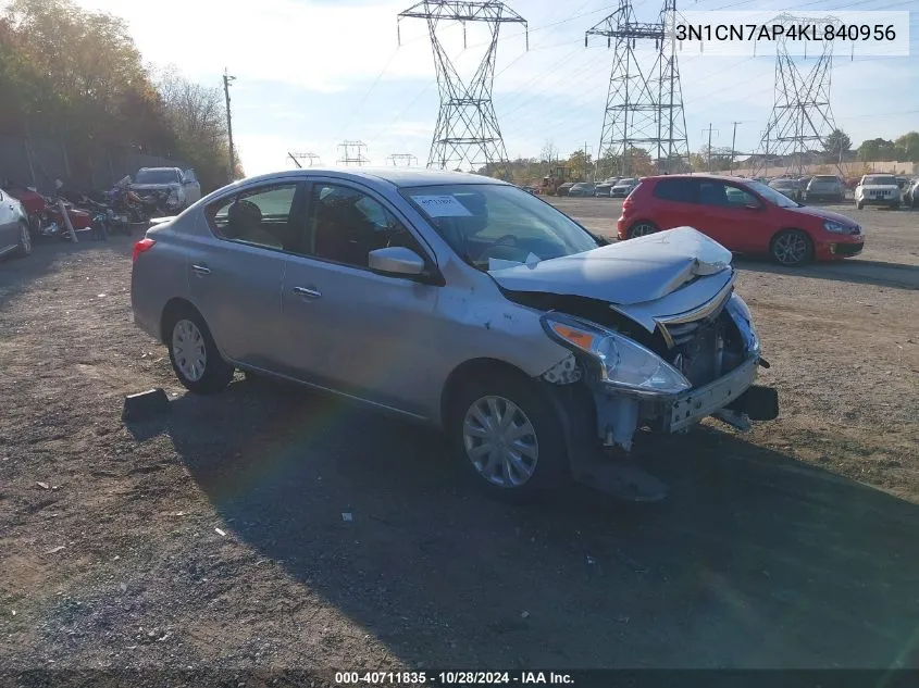 3N1CN7AP4KL840956 2019 Nissan Versa 1.6 Sv