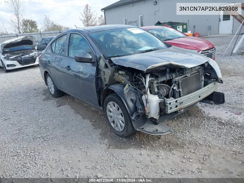 2019 Nissan Versa 1.6 S VIN: 3N1CN7AP2KL829308 Lot: 40723506