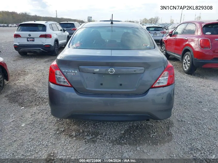 2019 Nissan Versa 1.6 S VIN: 3N1CN7AP2KL829308 Lot: 40723506