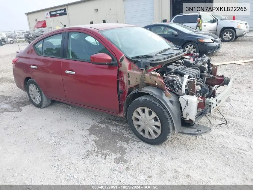 2019 Nissan Versa 1.6 Sv VIN: 3N1CN7APXKL822266 Lot: 40727851