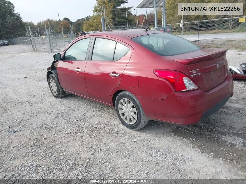 2019 Nissan Versa 1.6 Sv VIN: 3N1CN7APXKL822266 Lot: 40727851