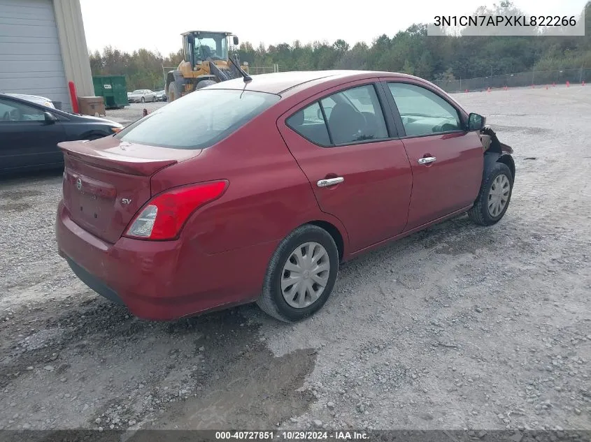 2019 Nissan Versa 1.6 Sv VIN: 3N1CN7APXKL822266 Lot: 40727851