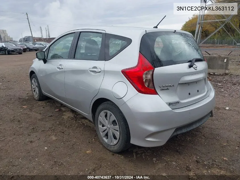 2019 Nissan Versa Note Sv VIN: 3N1CE2CPXKL363112 Lot: 40743637