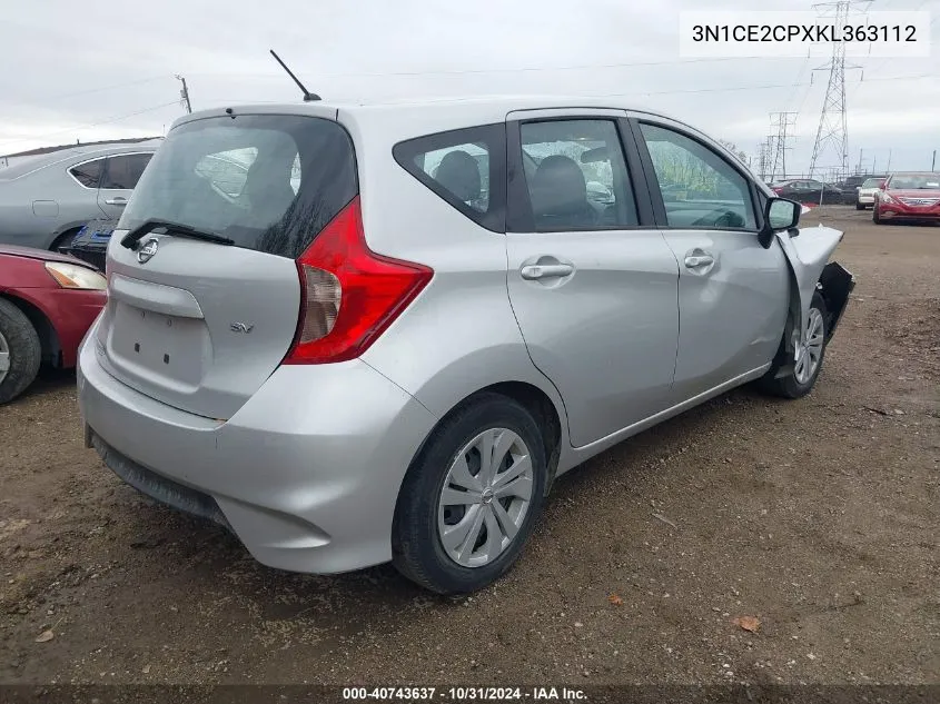 2019 Nissan Versa Note Sv VIN: 3N1CE2CPXKL363112 Lot: 40743637