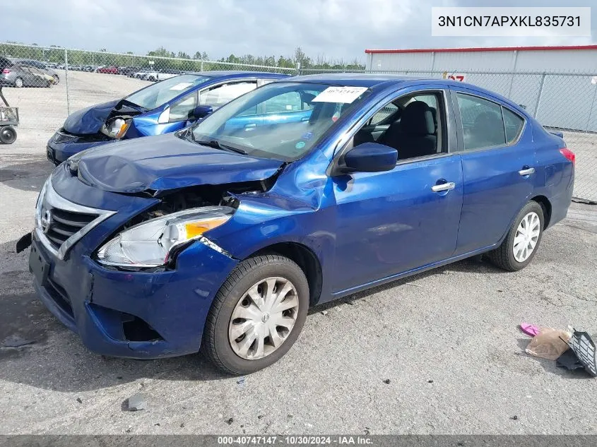 2019 Nissan Versa 1.6 Sv VIN: 3N1CN7APXKL835731 Lot: 40747147