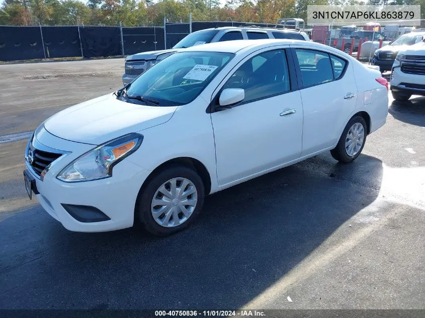 2019 Nissan Versa 1.6 Sv VIN: 3N1CN7AP6KL863879 Lot: 40750836