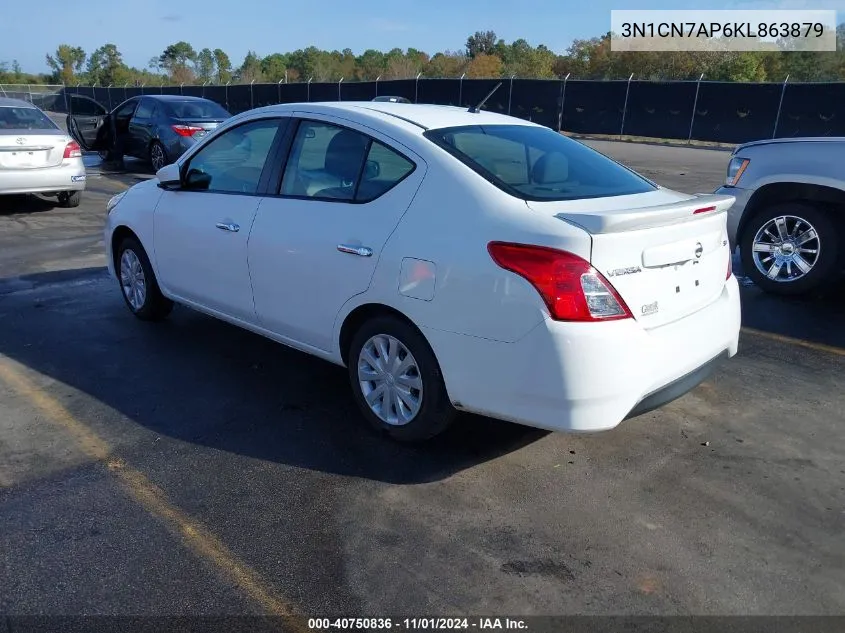 2019 Nissan Versa 1.6 Sv VIN: 3N1CN7AP6KL863879 Lot: 40750836