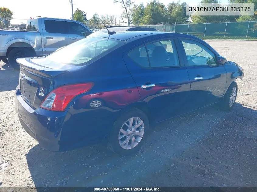 2019 Nissan Versa 1.6 Sv VIN: 3N1CN7AP3KL835375 Lot: 40753060