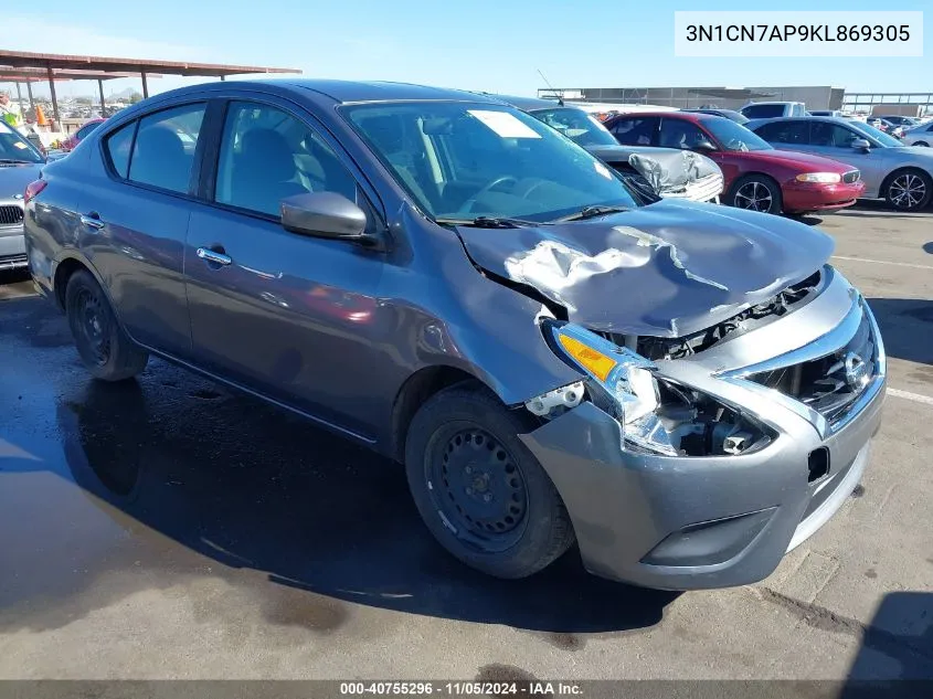 2019 Nissan Versa 1.6 Sv VIN: 3N1CN7AP9KL869305 Lot: 40755296