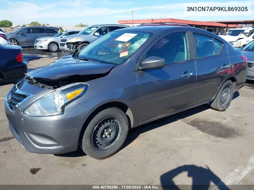 2019 Nissan Versa 1.6 Sv VIN: 3N1CN7AP9KL869305 Lot: 40755296