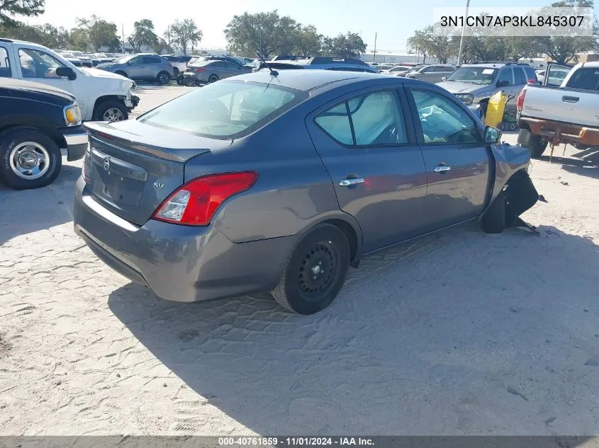 3N1CN7AP3KL845307 2019 Nissan Versa 1.6 Sv