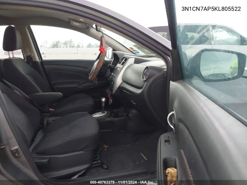 3N1CN7AP5KL805522 2019 Nissan Versa 1.6 Sv