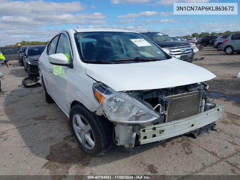 2019 Nissan Versa 1.6 Sv VIN: 3N1CN7AP6KL863672 Lot: 40784953