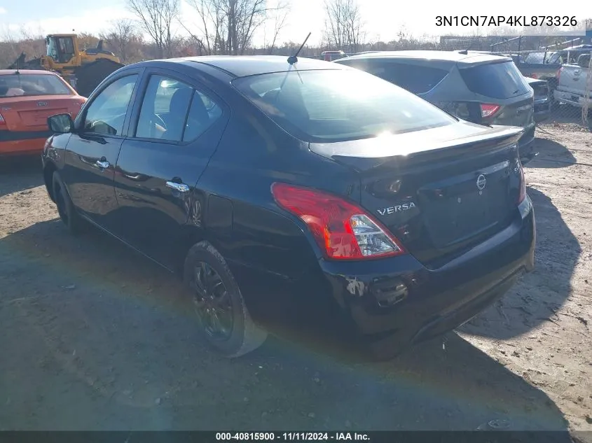 2019 Nissan Versa 1.6 Sv VIN: 3N1CN7AP4KL873326 Lot: 40815900