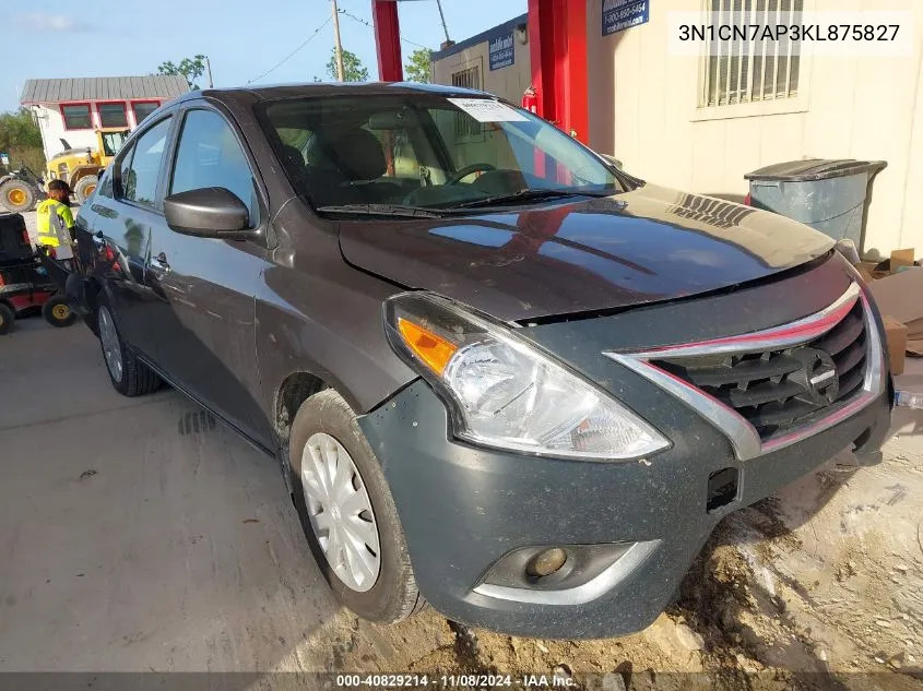 2019 Nissan Versa 1.6 Sv VIN: 3N1CN7AP3KL875827 Lot: 40829214