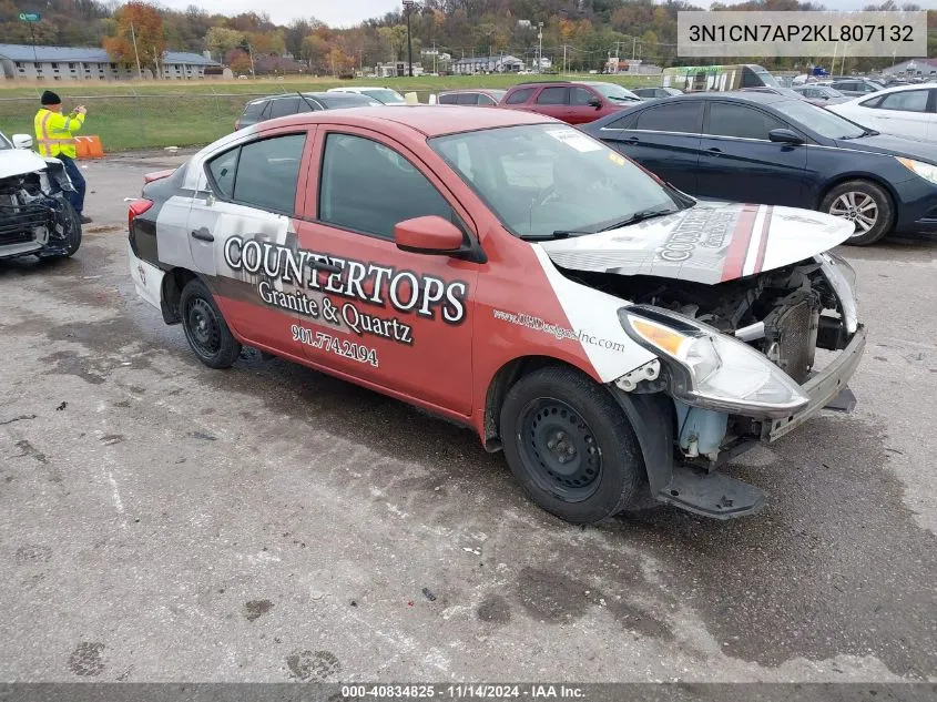 3N1CN7AP2KL807132 2019 Nissan Versa 1.6 S+