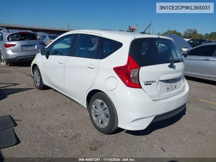 3N1CE2CP9KL365031 2019 Nissan Versa Note Sv