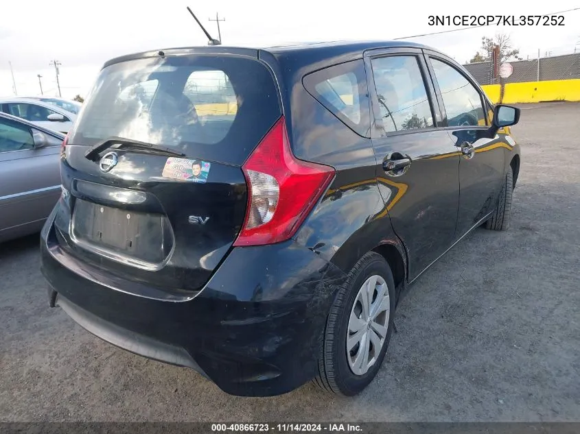 3N1CE2CP7KL357252 2019 Nissan Versa Note Sv