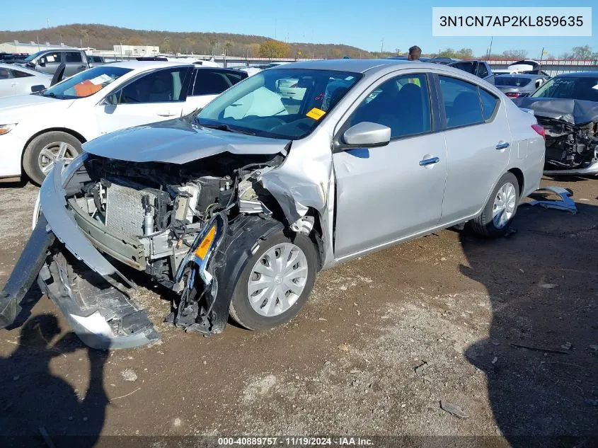 2019 Nissan Versa 1.6 Sv VIN: 3N1CN7AP2KL859635 Lot: 40889757