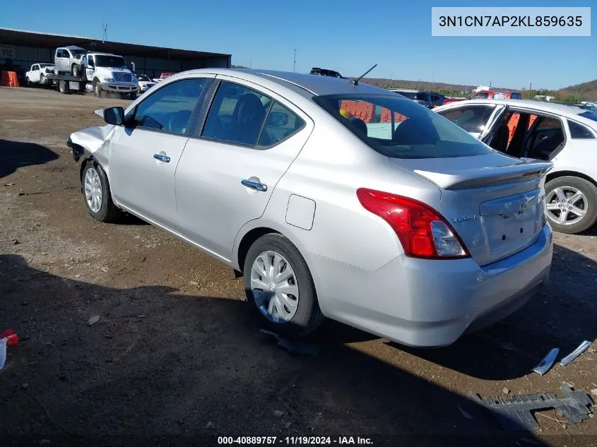 2019 Nissan Versa 1.6 Sv VIN: 3N1CN7AP2KL859635 Lot: 40889757