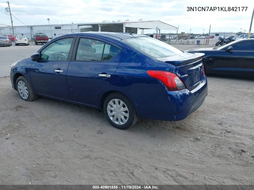 2019 Nissan Versa 1.6 Sv VIN: 3N1CN7AP1KL842177 Lot: 40901858