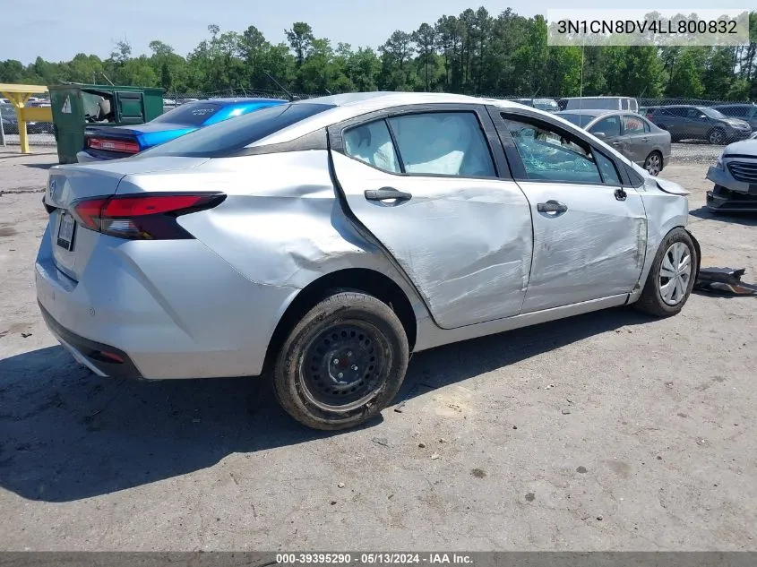 2020 Nissan Versa S Xtronic Cvt VIN: 3N1CN8DV4LL800832 Lot: 39395290