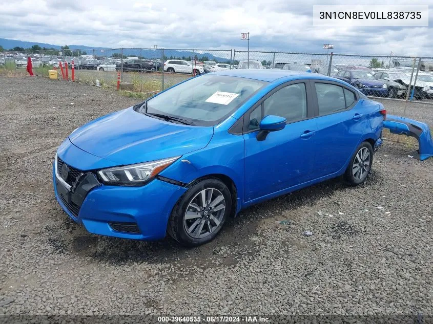 2020 Nissan Versa Sv Xtronic Cvt VIN: 3N1CN8EV0LL838735 Lot: 39640535