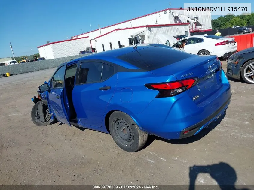 2020 Nissan Versa S Xtronic Cvt VIN: 3N1CN8DV1LL915470 Lot: 39778889