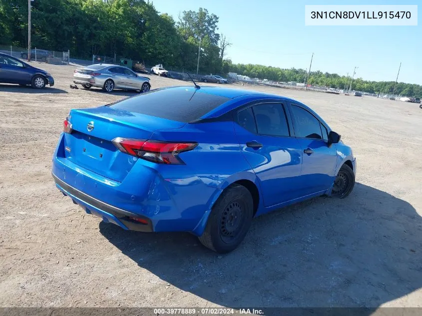 2020 Nissan Versa S Xtronic Cvt VIN: 3N1CN8DV1LL915470 Lot: 39778889