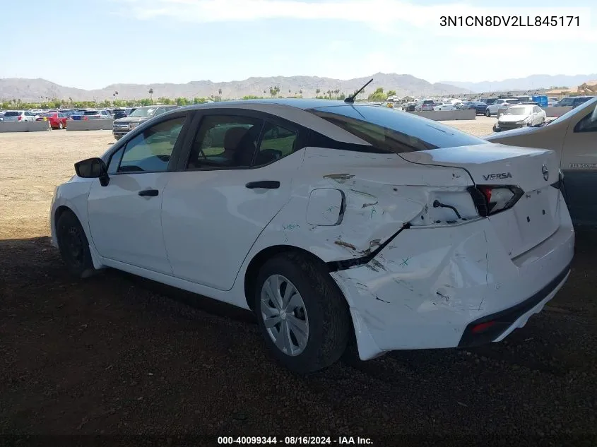 2020 Nissan Versa S Xtronic Cvt VIN: 3N1CN8DV2LL845171 Lot: 40099344