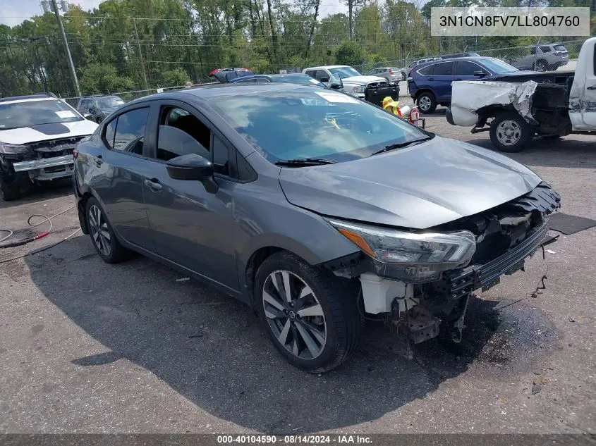 2020 Nissan Versa Sr Xtronic Cvt VIN: 3N1CN8FV7LL804760 Lot: 40104590