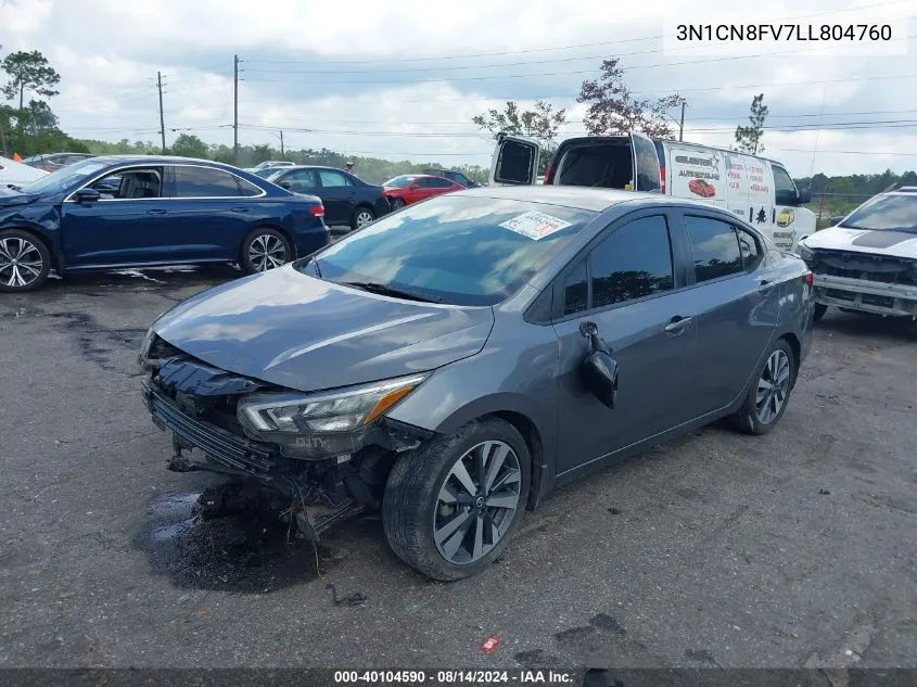 2020 Nissan Versa Sr Xtronic Cvt VIN: 3N1CN8FV7LL804760 Lot: 40104590