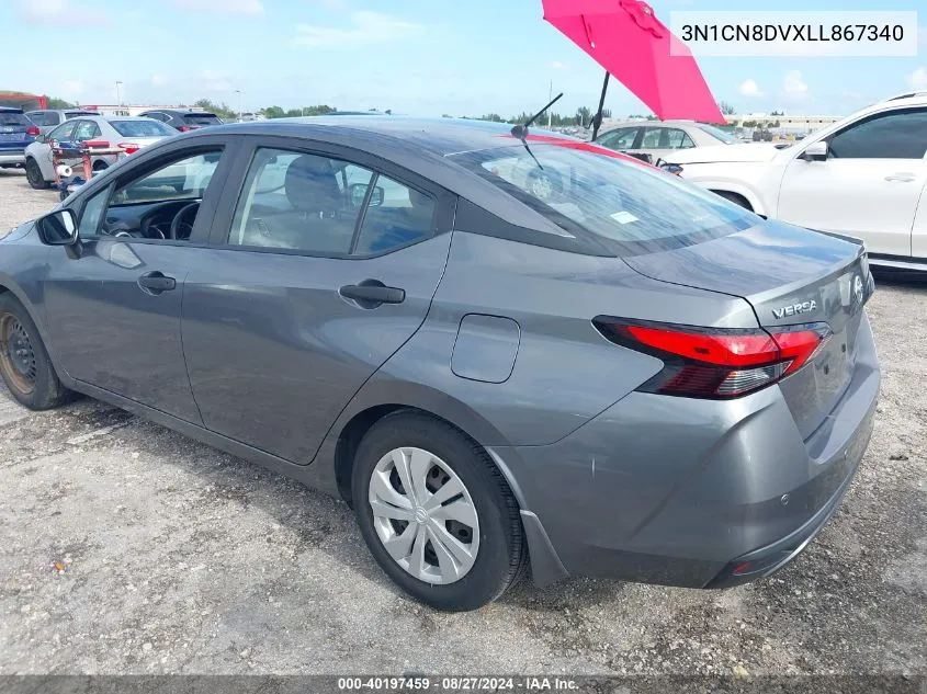 2020 Nissan Versa S Xtronic Cvt VIN: 3N1CN8DVXLL867340 Lot: 40197459